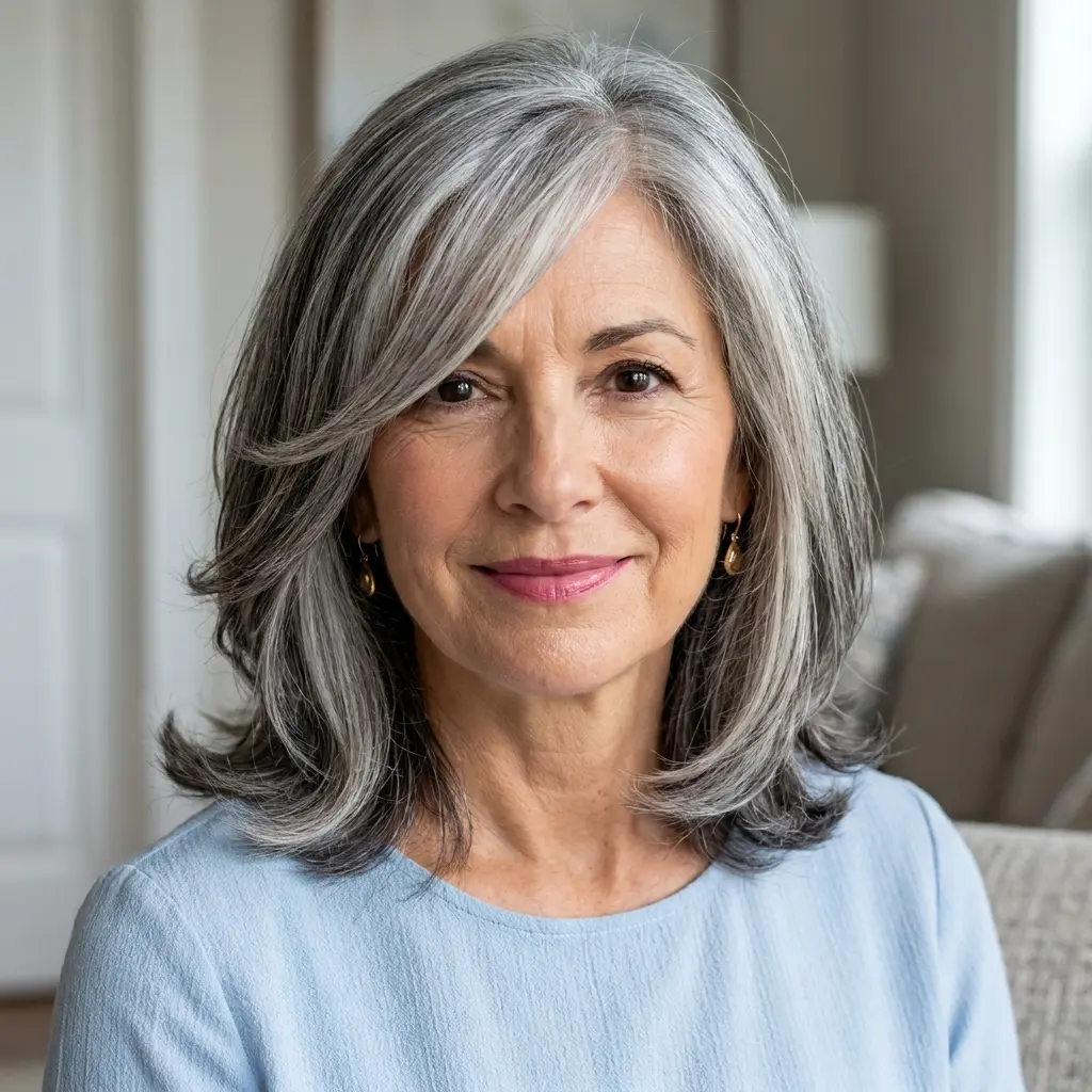 #13 Ash Brown Lowlights On Gray Hair For Cool Tones