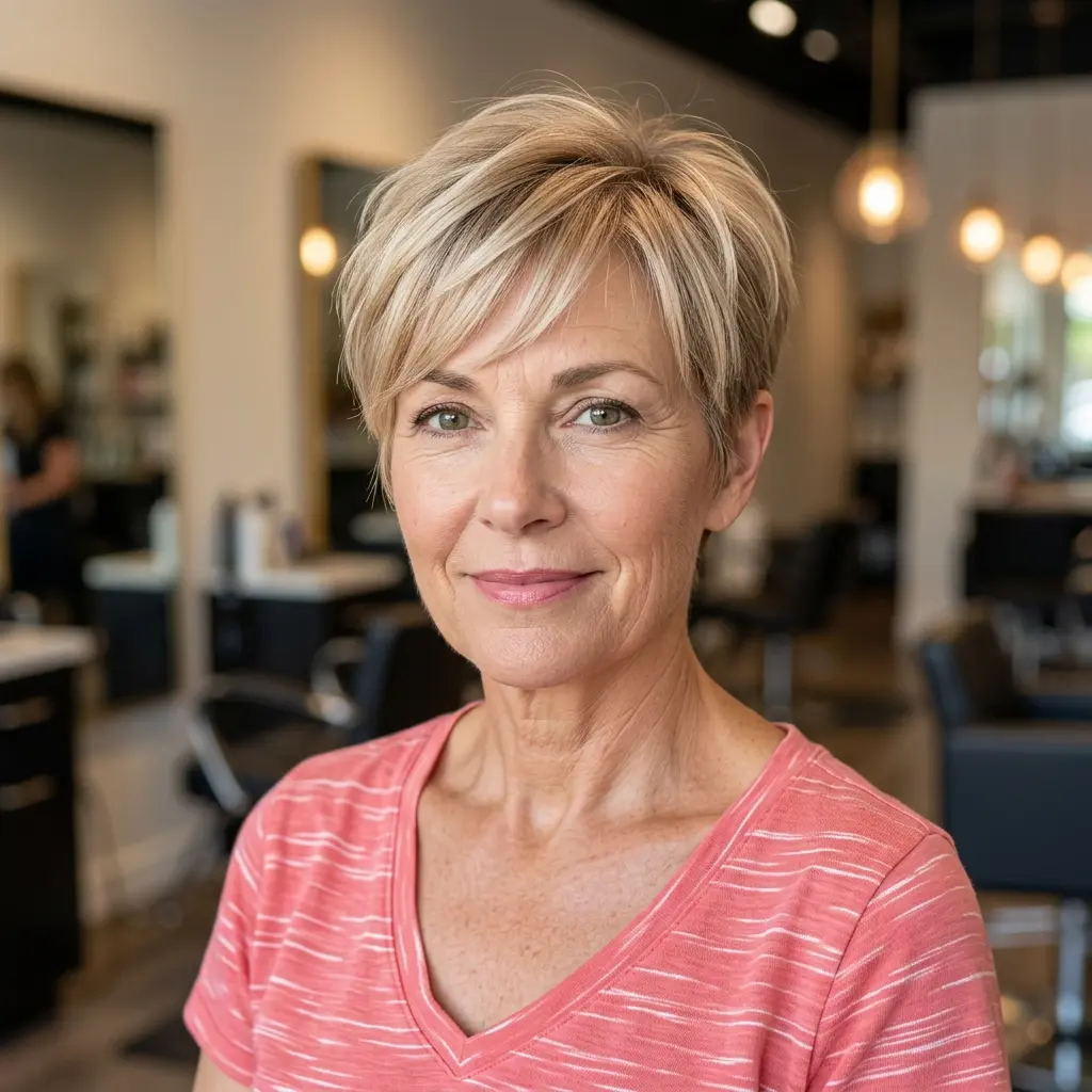 #13 Wispy Layered Pixie with Side Fringe