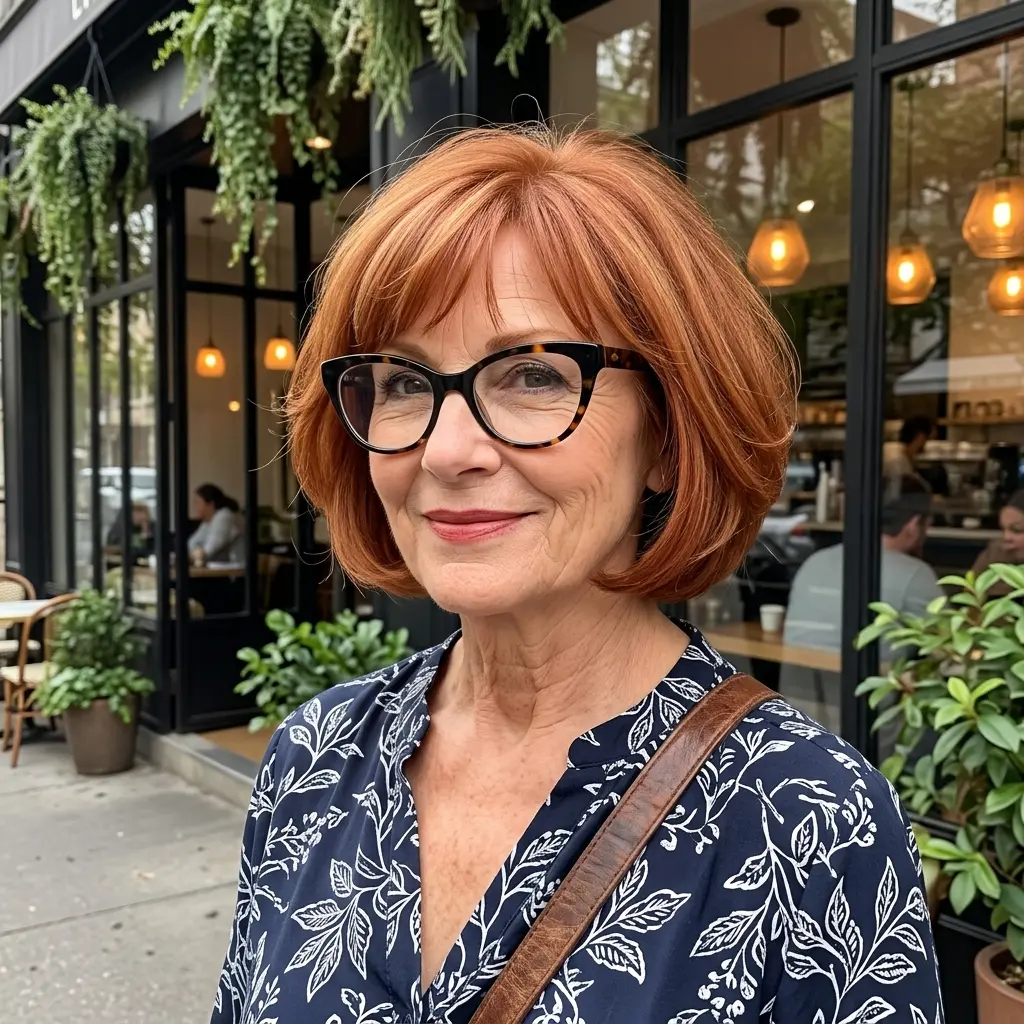 #14 Warm Copper Rounded Bob with Soft Internal Graduation