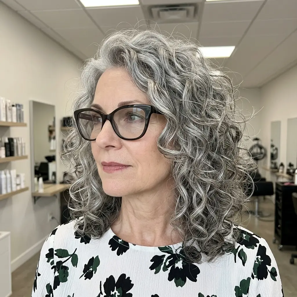 #15 Mid-Length Gray Curls
