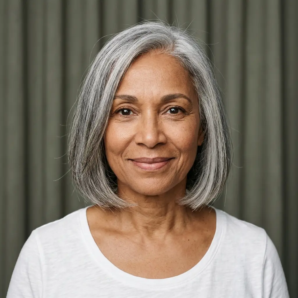 #16 Face-Framing Silver Bob Cut
