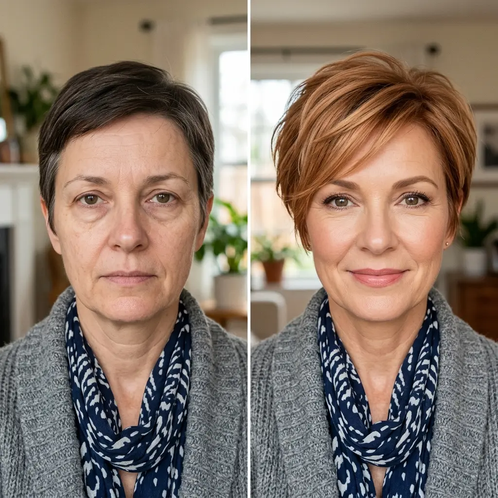 #17 Combed Over Pixie Cut