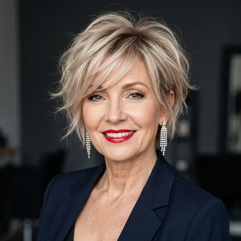 #2 Messy Long Pixie with Swept Bangs