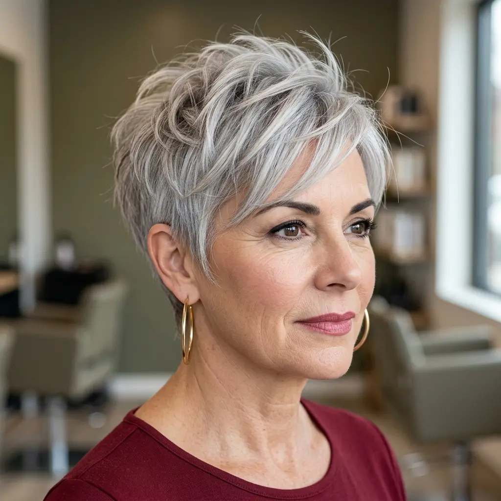 2. Textured Pixie Cut for Grey Hair