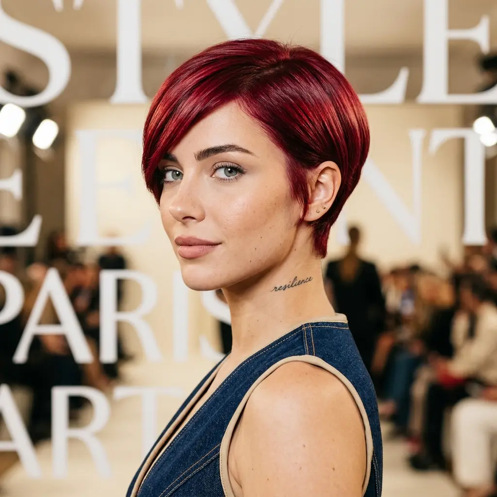 #4 Fiery Red Pixie with Soft Layers