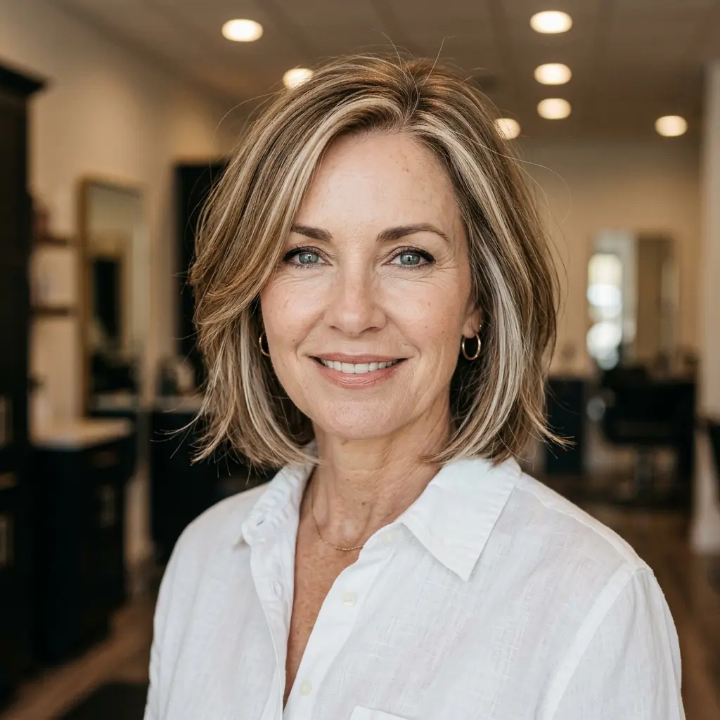 #4 Medium-Length Layers That Frame Without Fuss