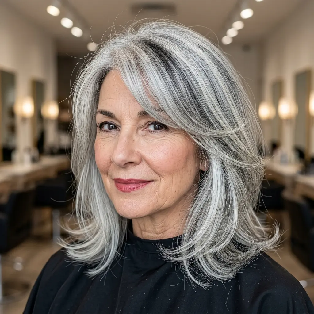 5. Stylish Layered Silver Bob