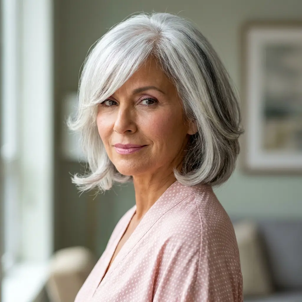 #6 White Gray Hair With Lowlights And Brightened Ends