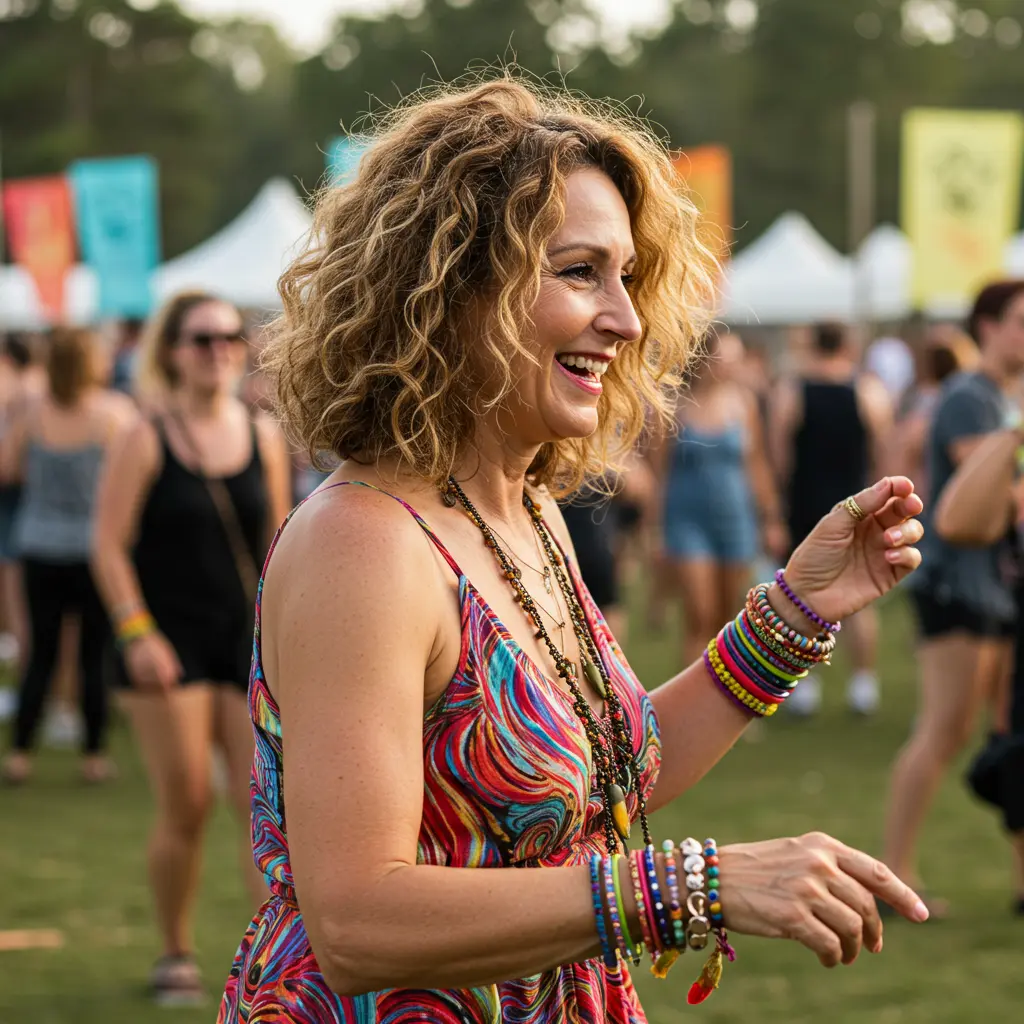 Medium-Length Layered Cut with Defined Curls