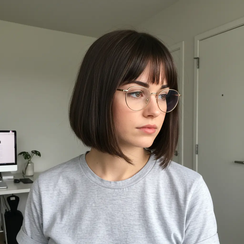 Classic Straight Bob with Textured Bangs