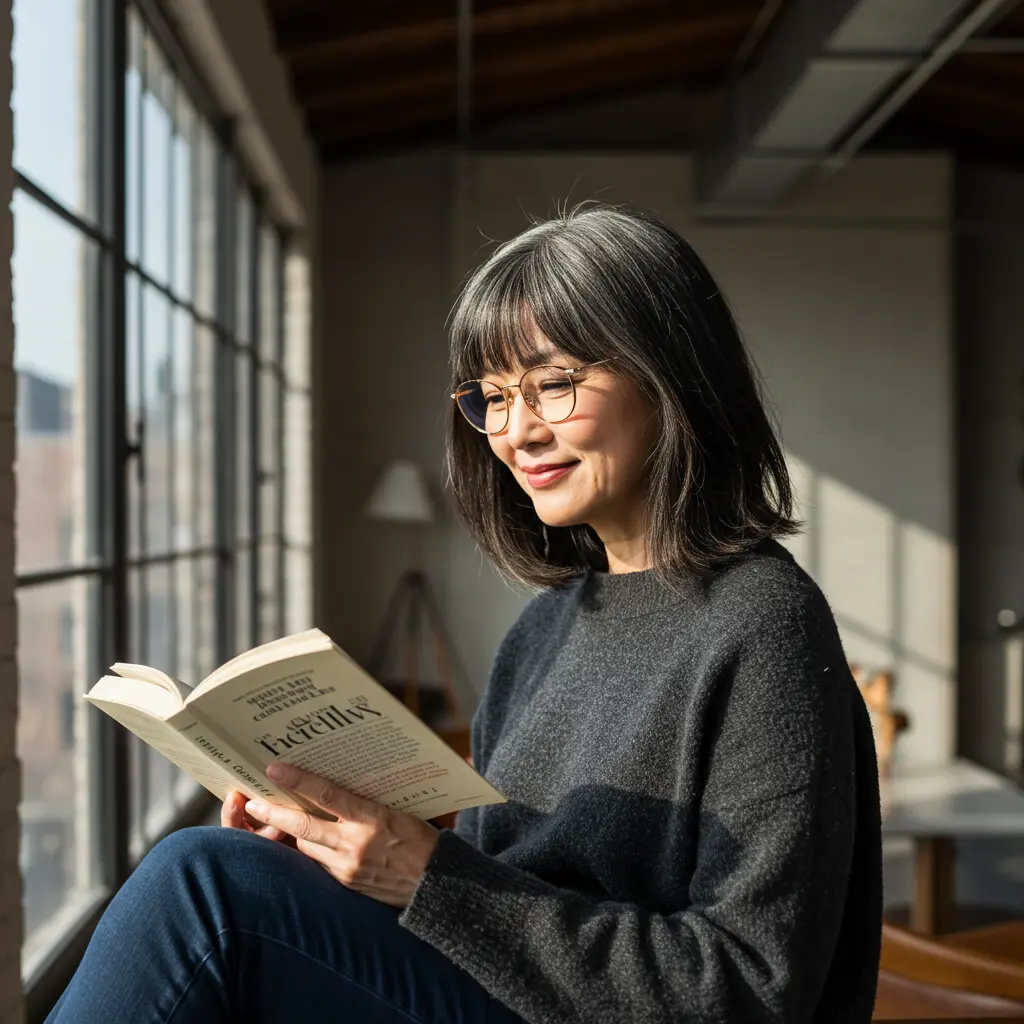 Middle Part with Eyebrow-Skimming Curtain Fringe