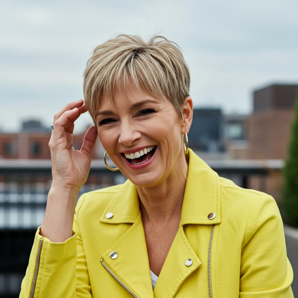 Younger-Looking Pixie Crop with Bangs