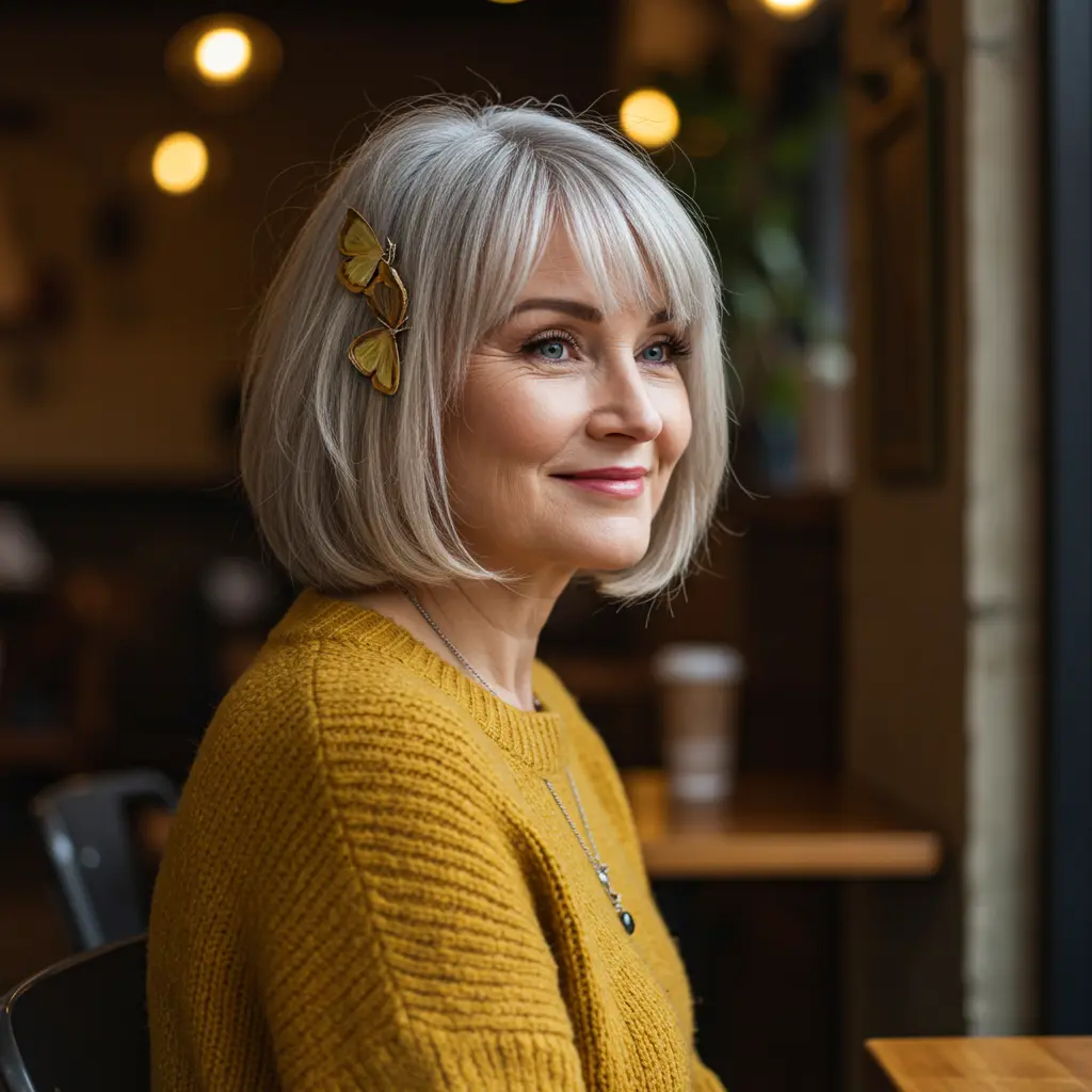 Butterfly Short Hair with Side Bangs