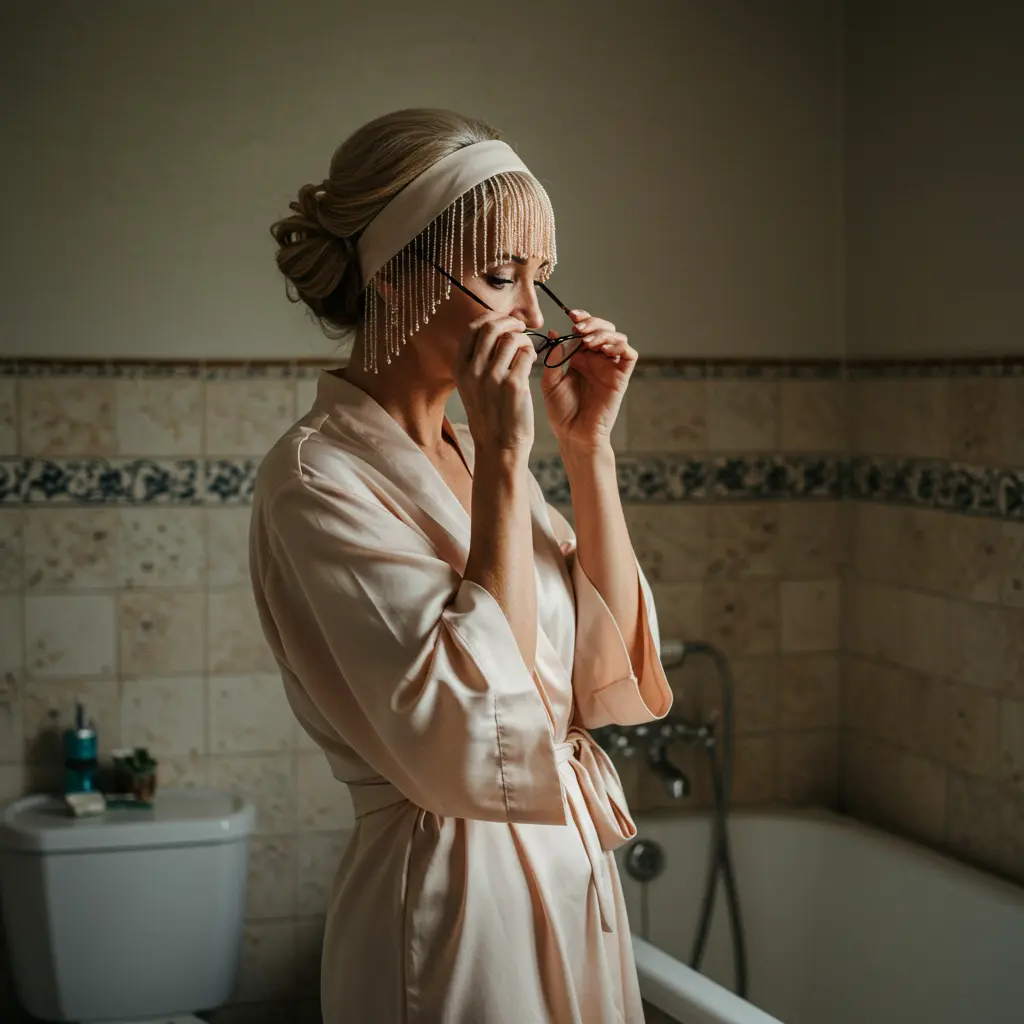 Headband Updo with a Curtain Fringe