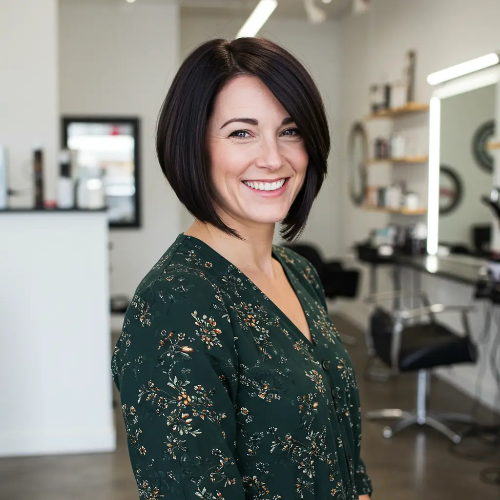 Angled Bob for Women Over 40