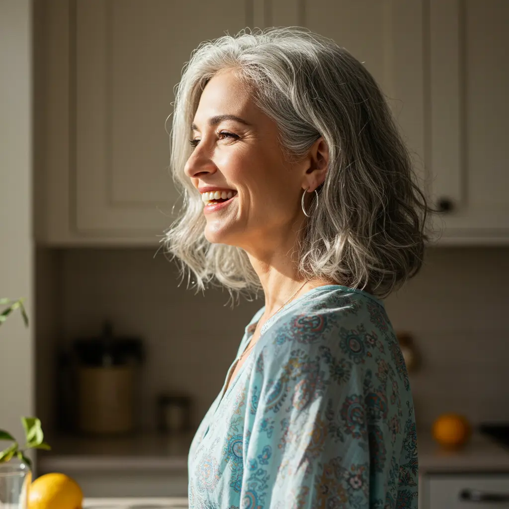 Wash-And-Go Style for Salt and Pepper Hair