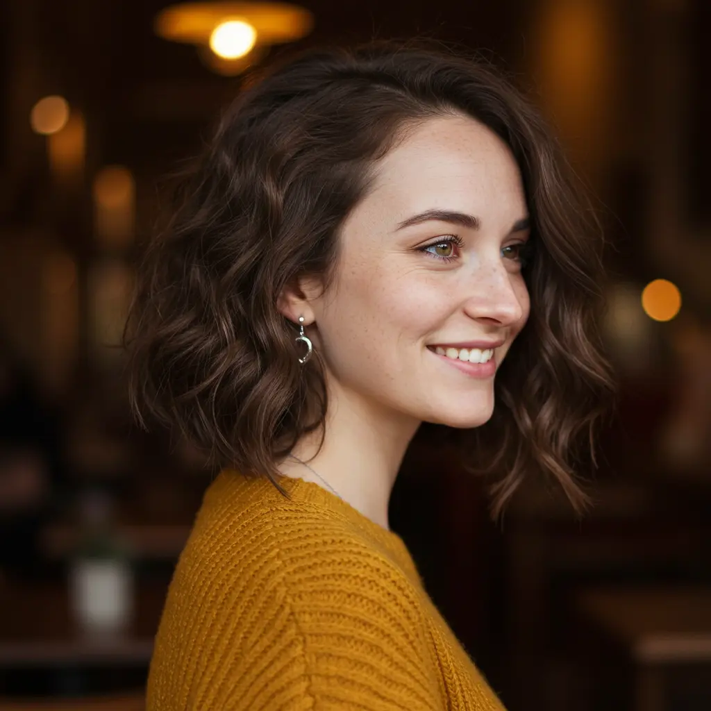 Deep Side-Part Wavy Bob