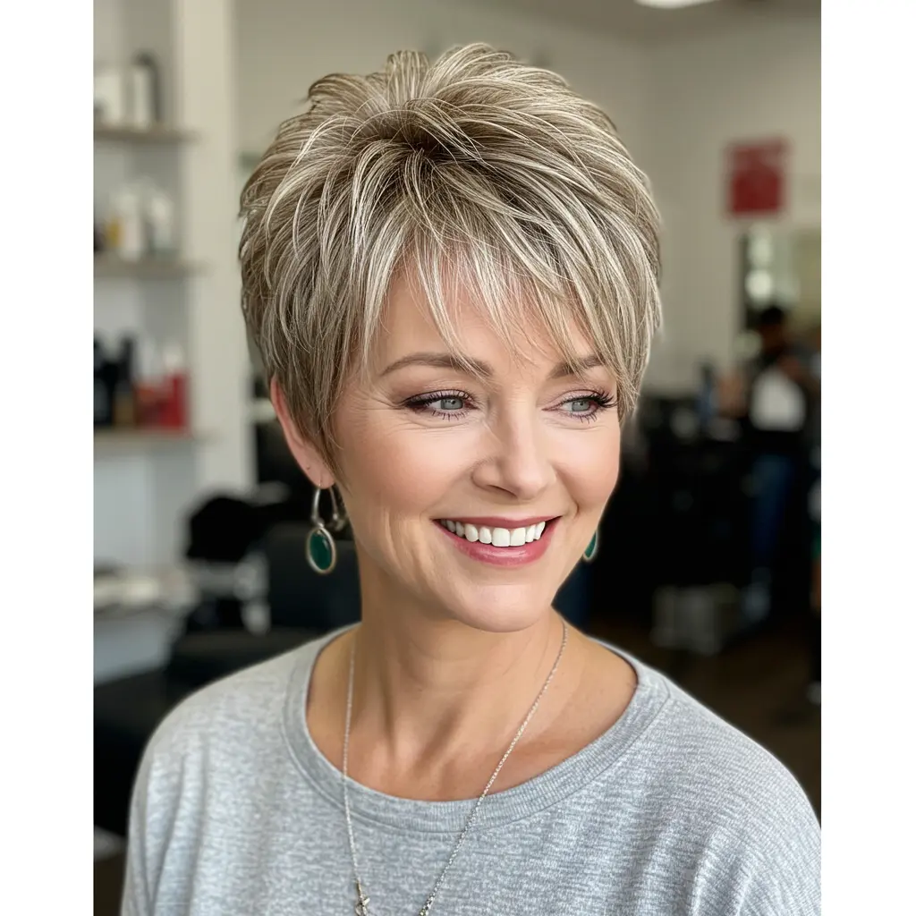 Short Shaggy Cut with Choppy Layers for Fine Hair