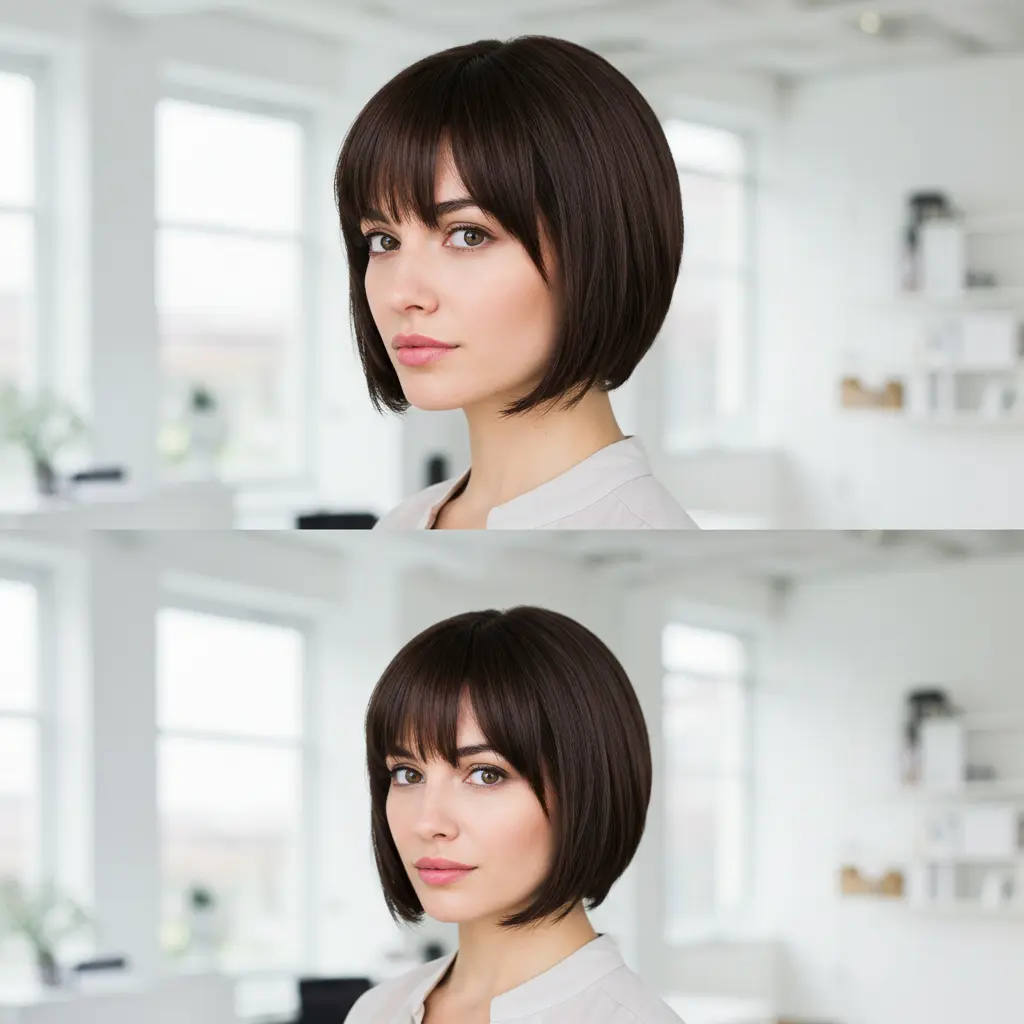 Modern Wedge Bob with Bangs