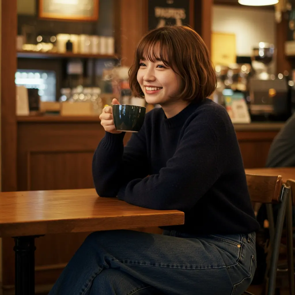 Side-Parted Round Wispy Bob