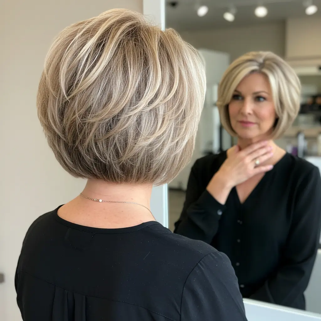 Inverted Bob with Light Volume for Fine Hair