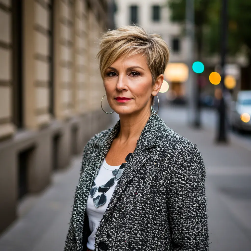 Feathered Pixie Hair with Balayage