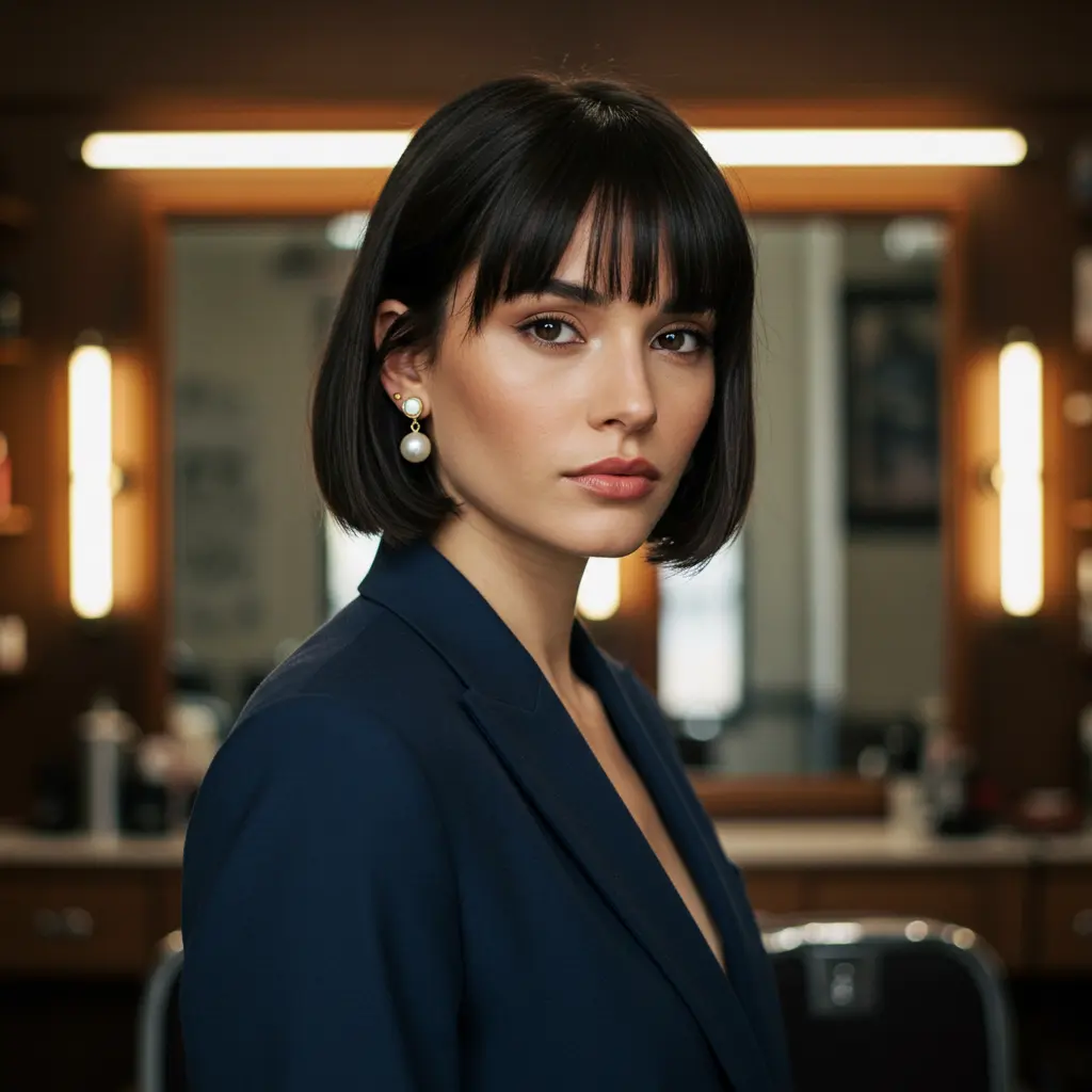 Classy Bob with Bangs for Older Women