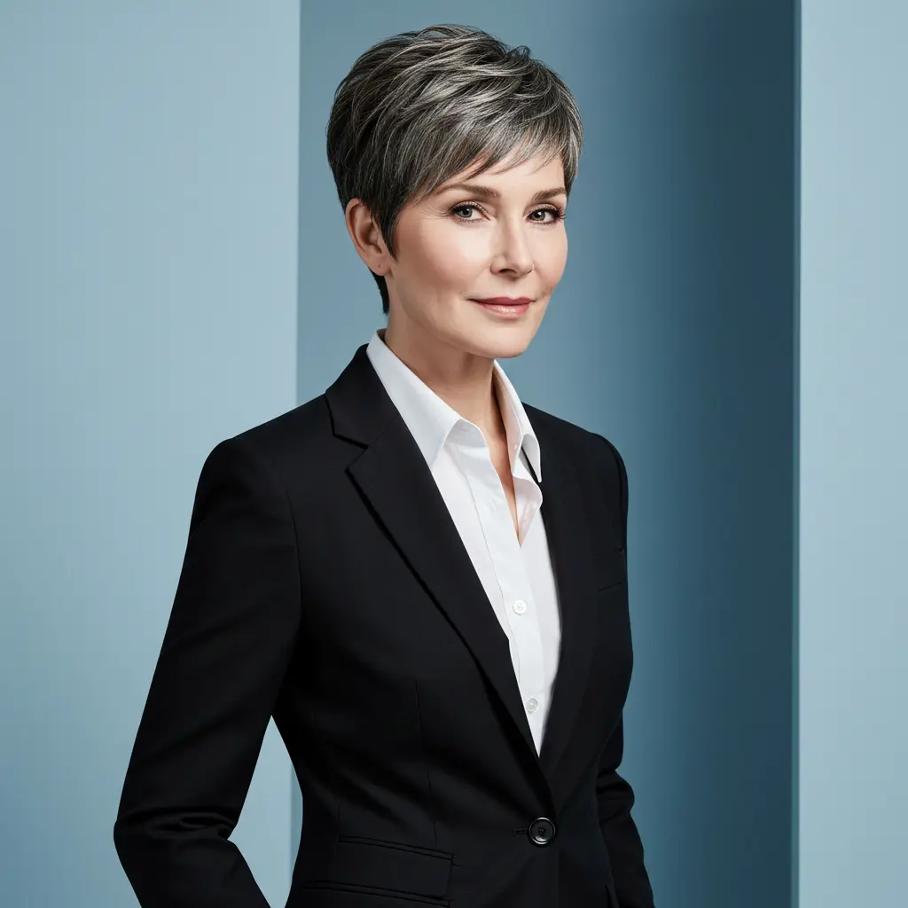 Sleek Tapered Pixie with Side Bangs