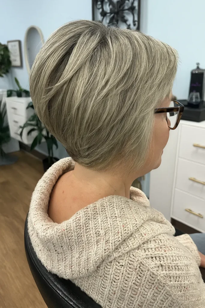 Feminine Feathered Bob with Bangs