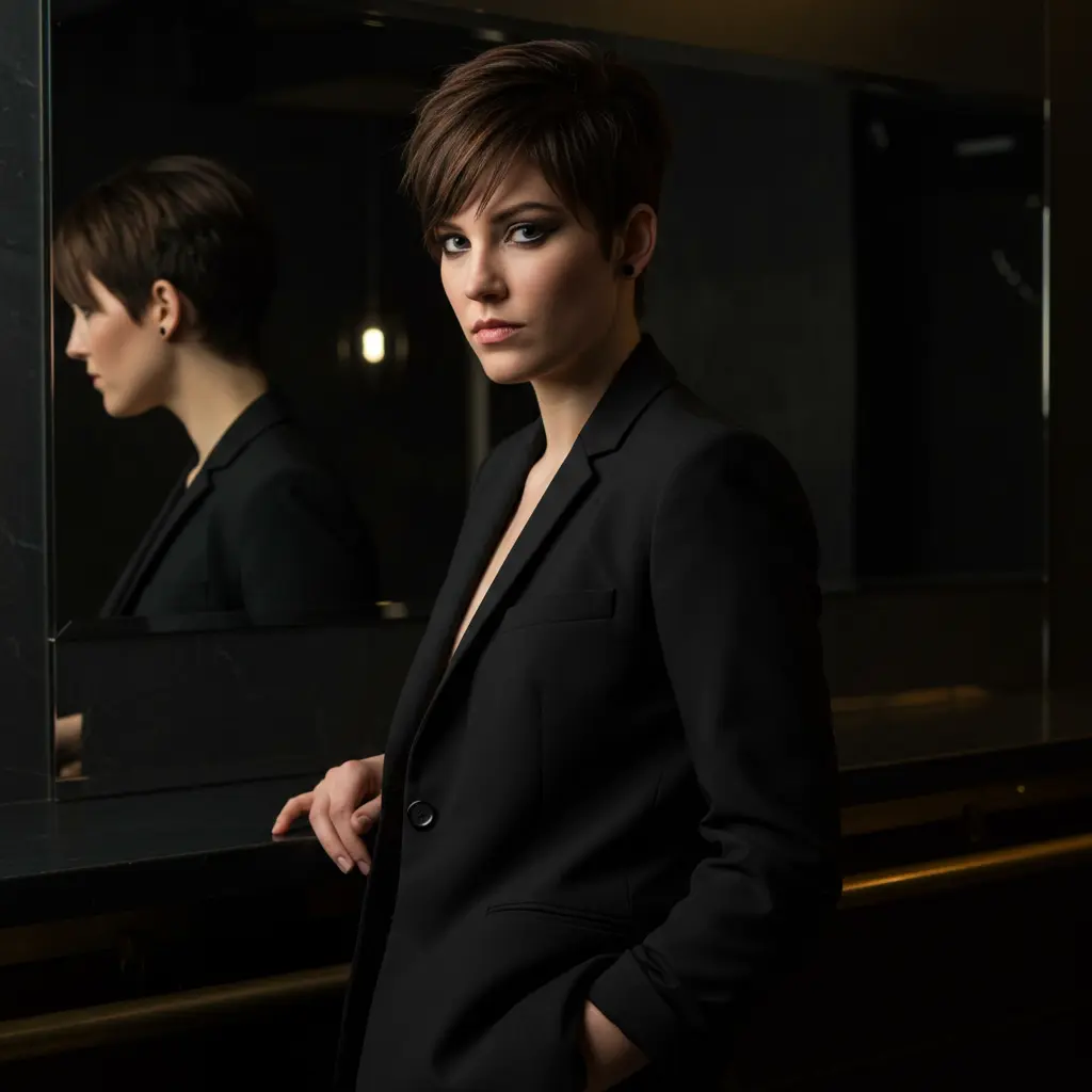 Asymmetrical Pixie Edgy with Side Fringe