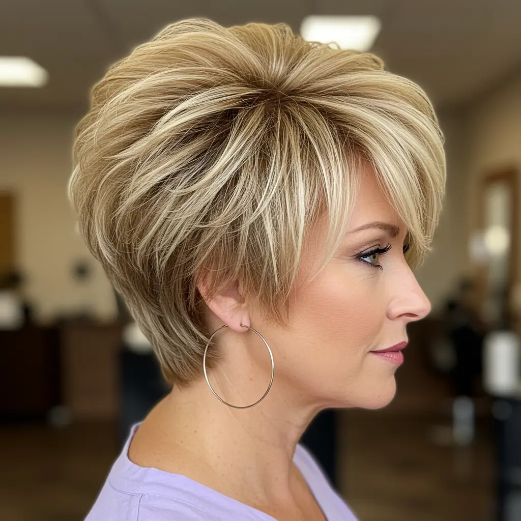 Voluminous Short Angled Bob