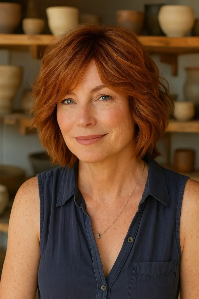 Short shaggy bob with tousled texture