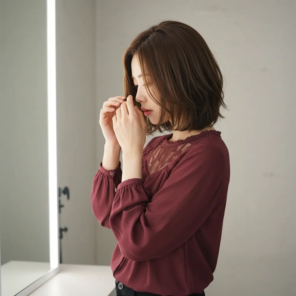 Medium Angled Bob with Layers