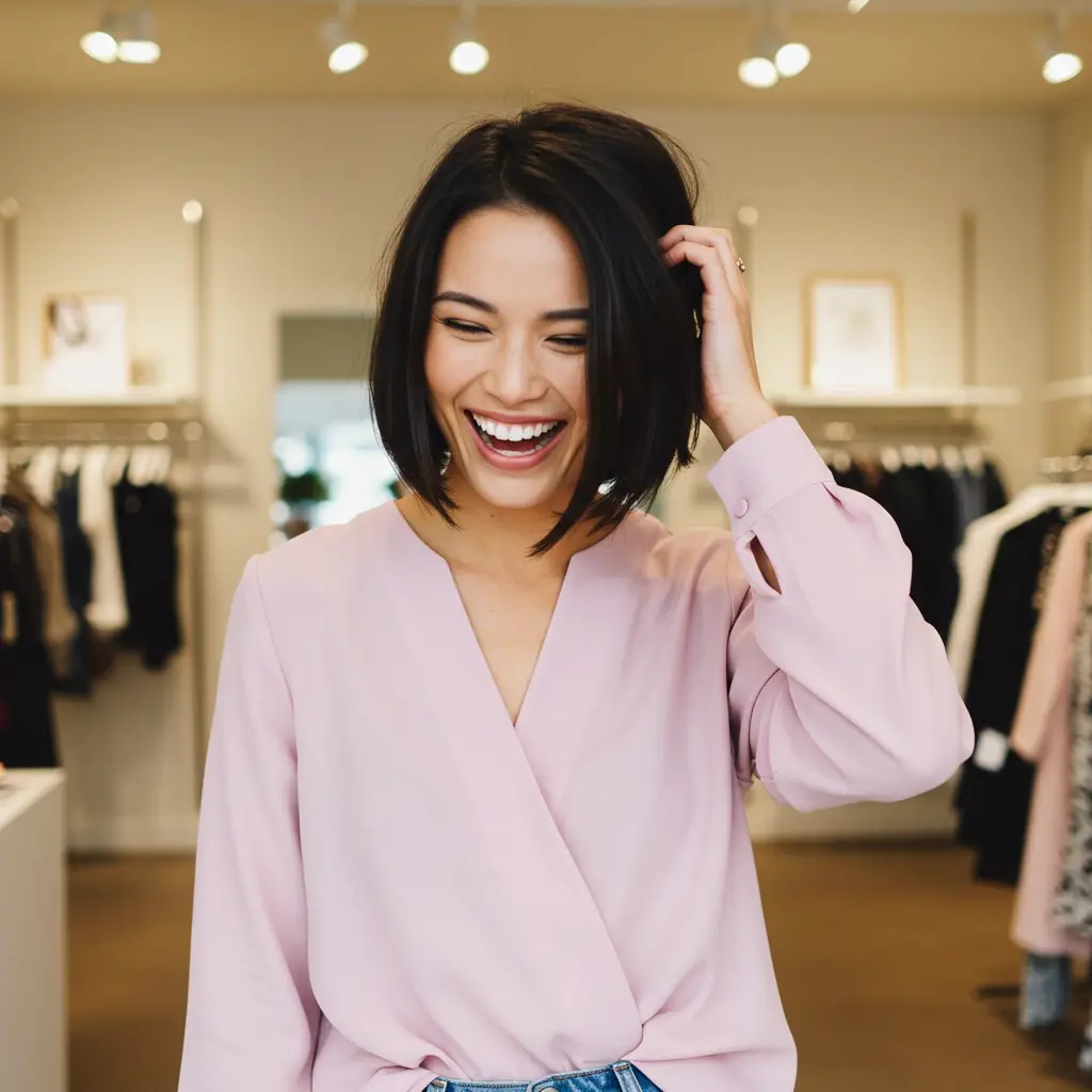 Sleek & Youthful Angled Bob