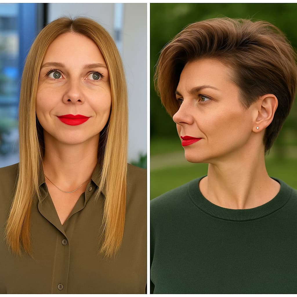 Effortless dark brown pixie for straight hair