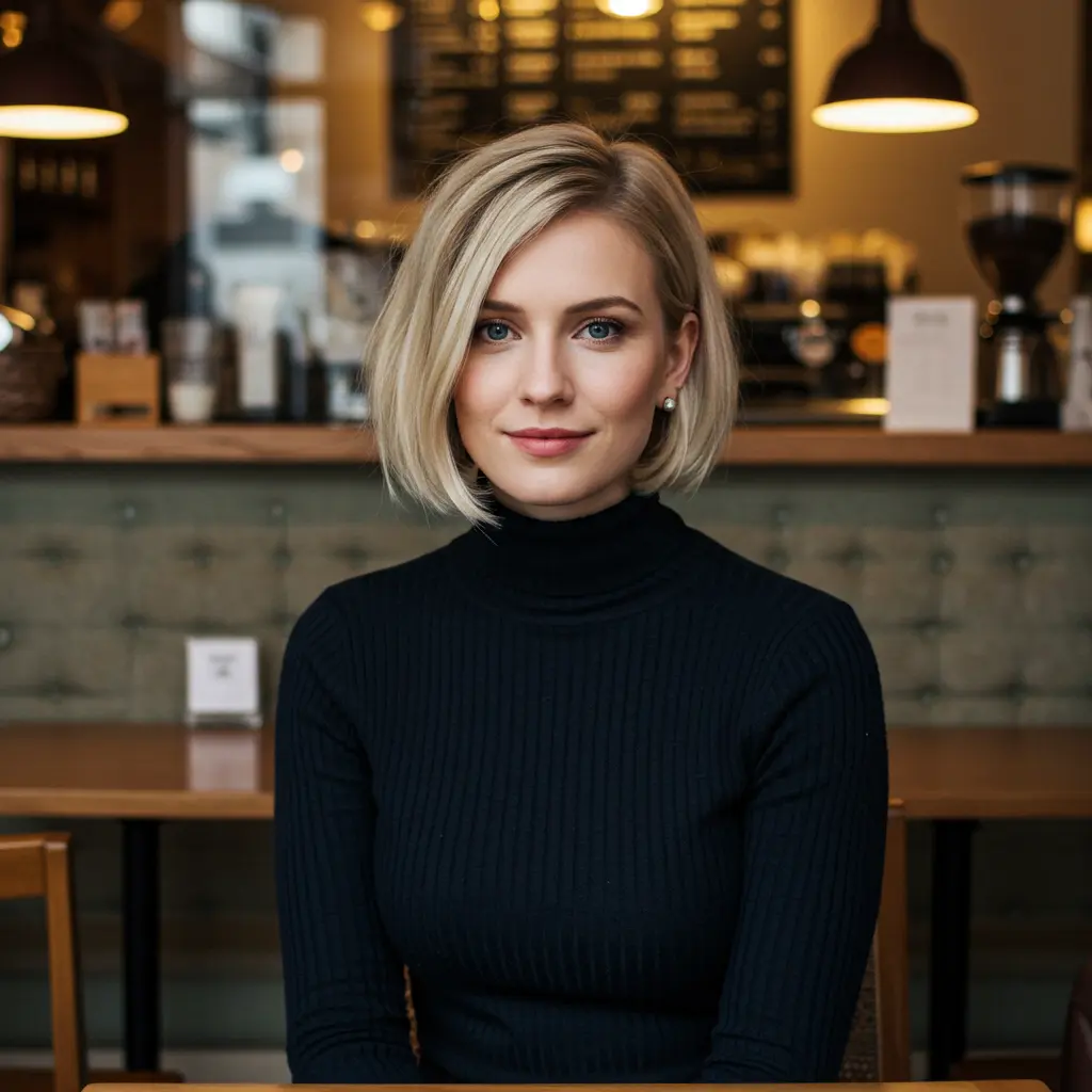 Elegant Side-Part Chin-Length Bob