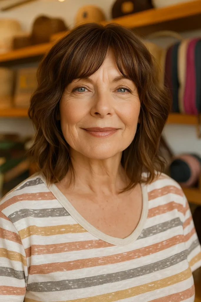 Medium Shaggy Bob with Airy Bangs