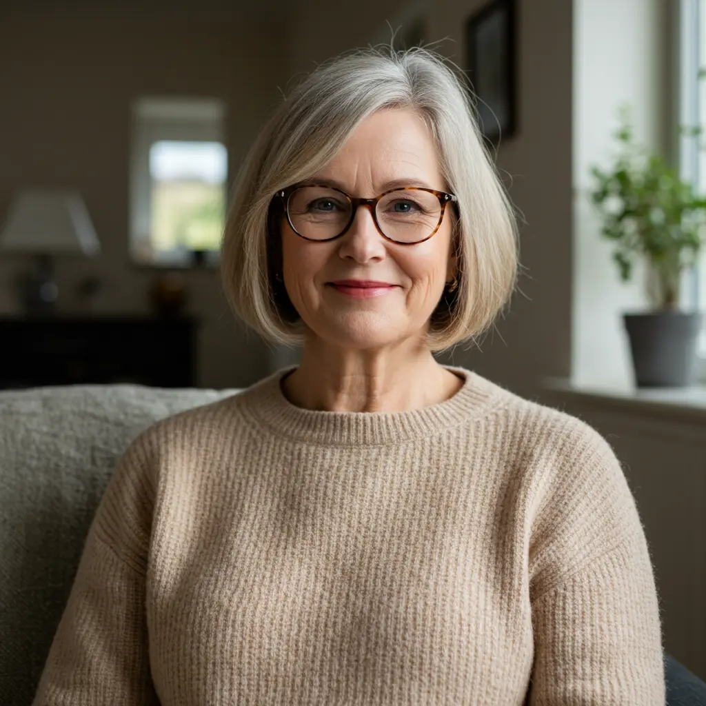 No-Fuss Bob for Women with Glasses