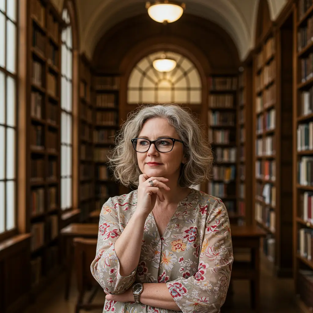 Wavy Chin-Length Bob for Women with Glasses