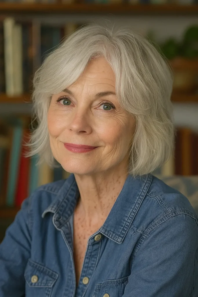 Shaggy bob with choppy layers for fine hair