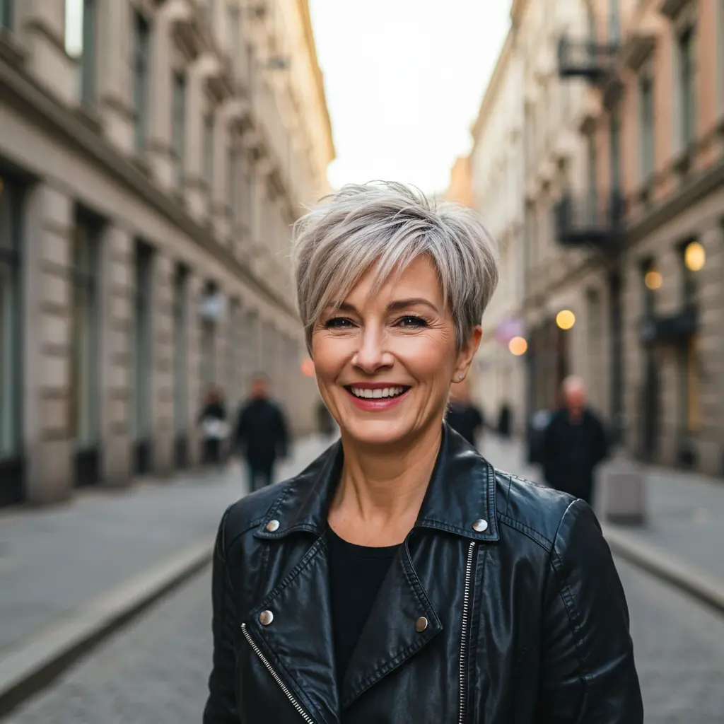 Younger-Looking Pixie Bob with Side Part