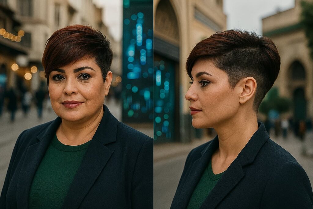 Edgy Asymmetrical Lob with Side-Swept Fringe