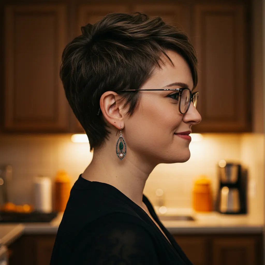 Choppy Short Pixie for Round Faces