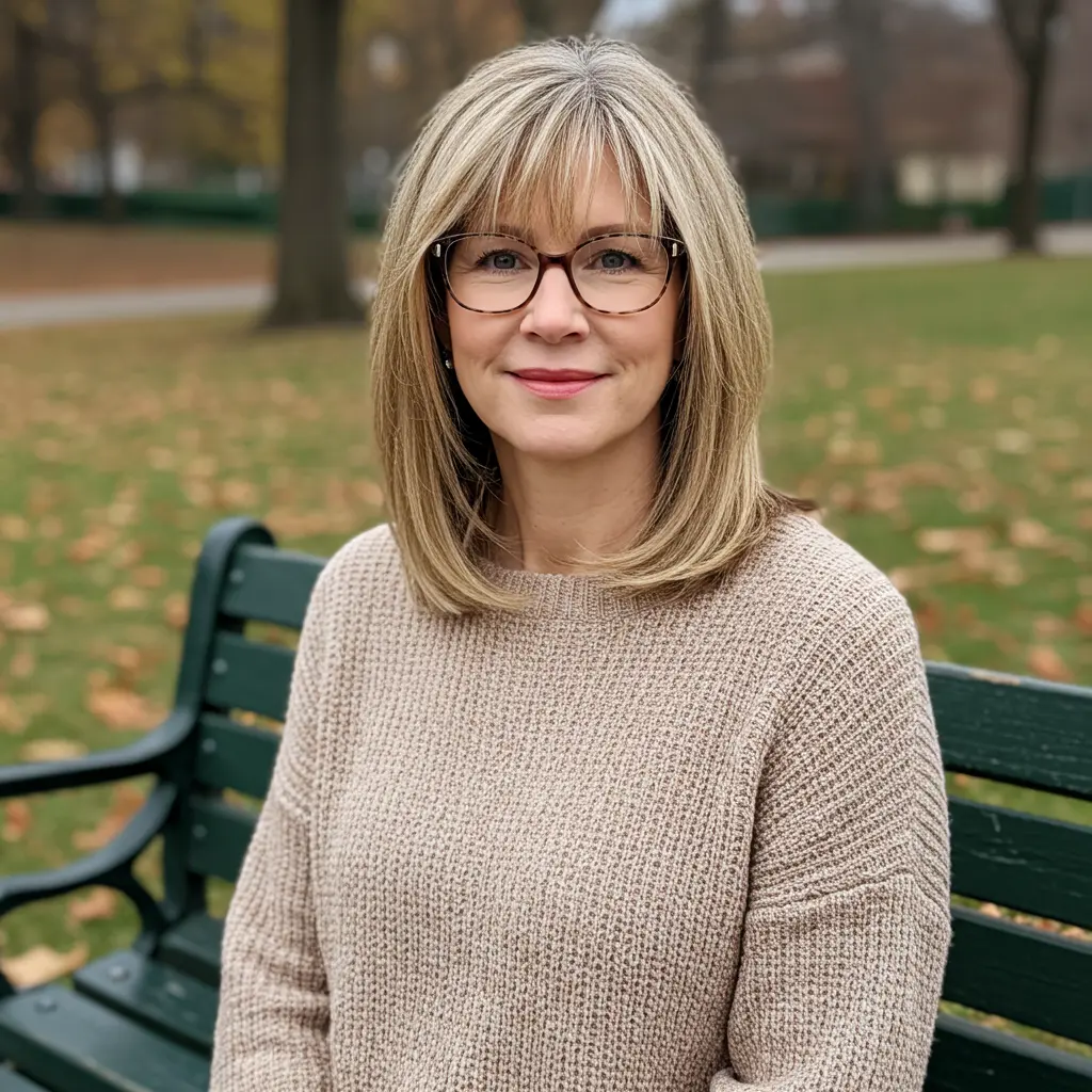 Voluminous Long Bob with Bangs