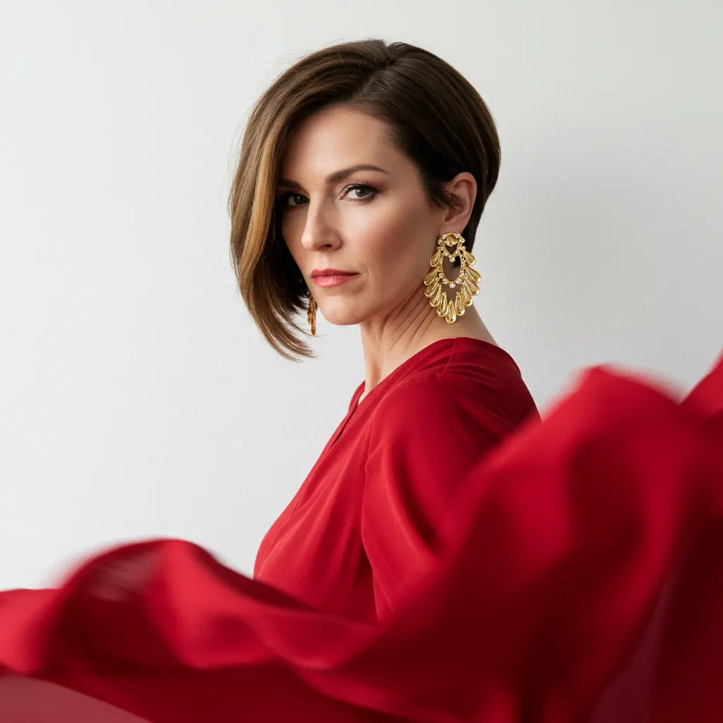 Dramatic Angled Bob Cut