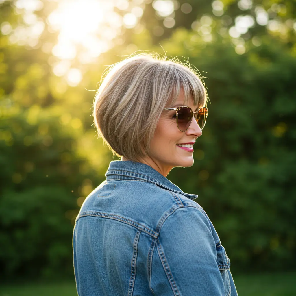 Salt and Pepper Short Cut with Glasses