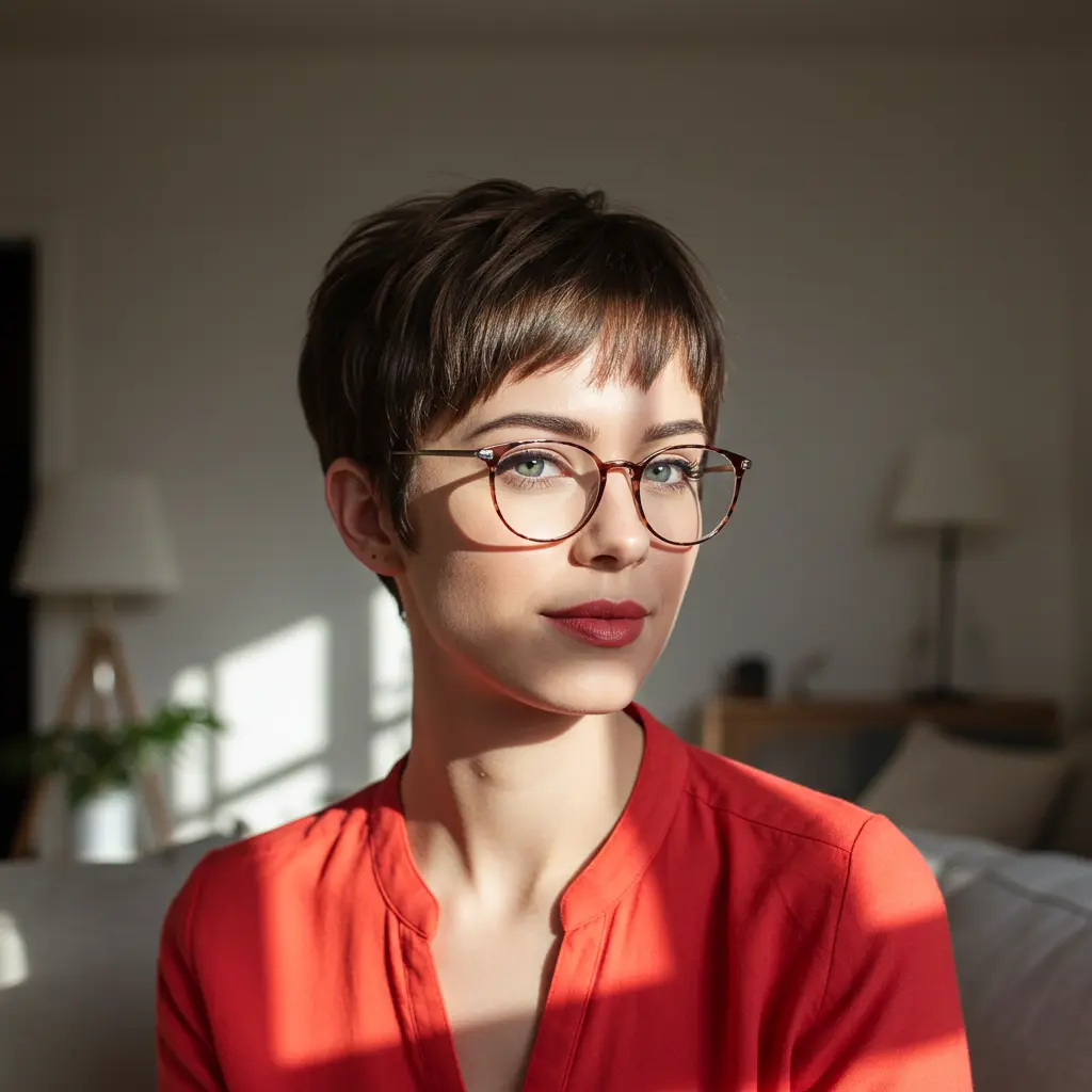 Low-Maintenance Razor Cut Pixie with Bangs