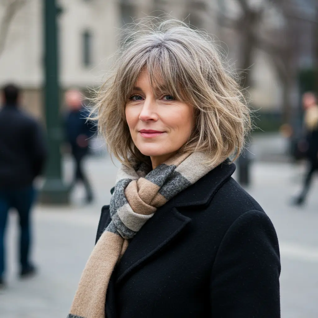 Medium Short Shag with Messy Volume