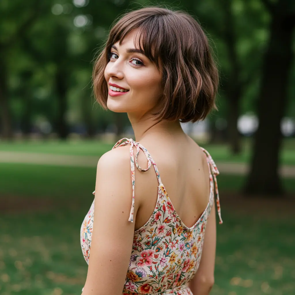 Cute Choppy Bob with Subtle Fringe