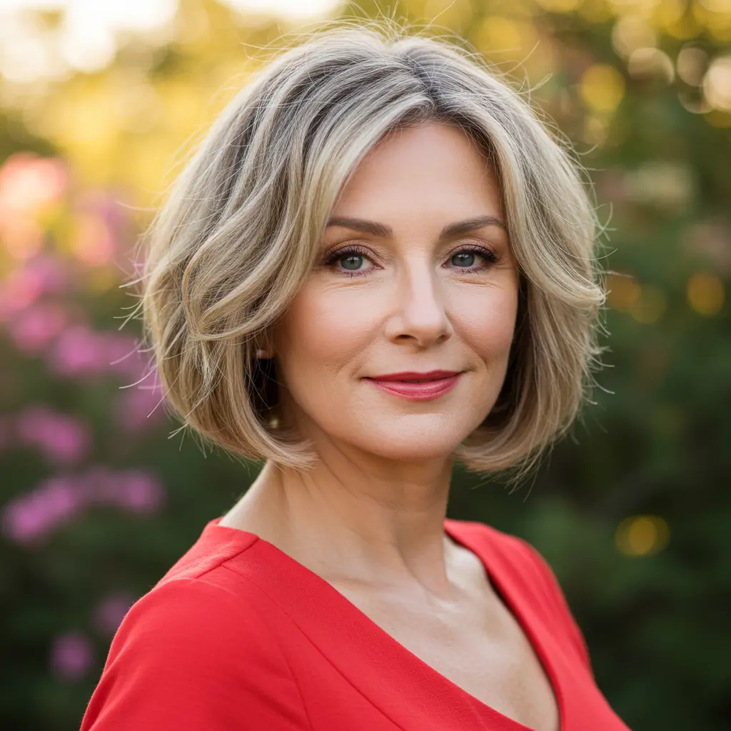 Long Angled Bob with Waves